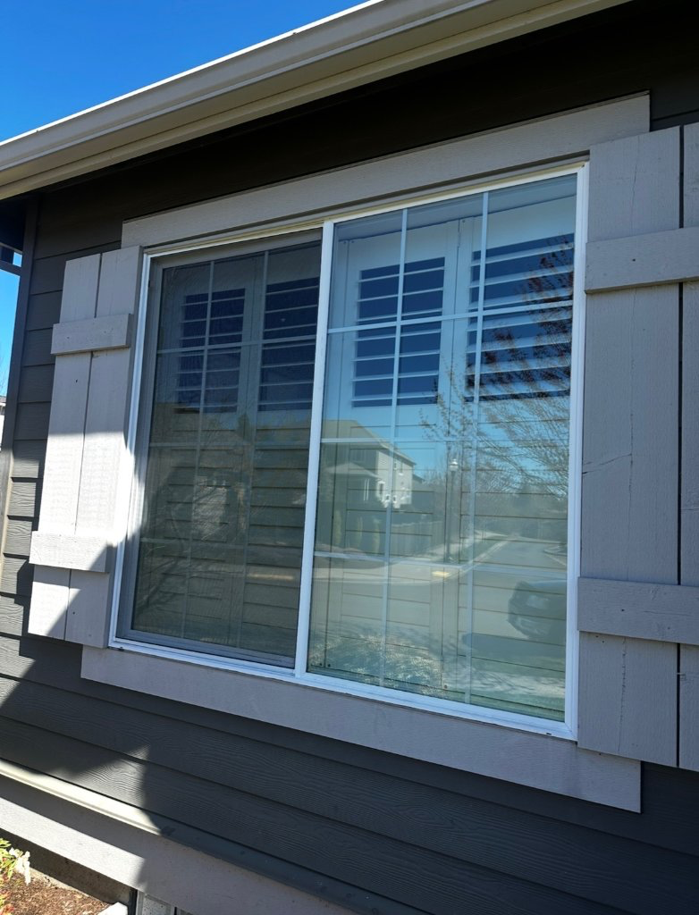 A finished, spotless exterior window